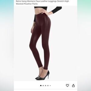 Women's Burgundy High-Waisted Leggings